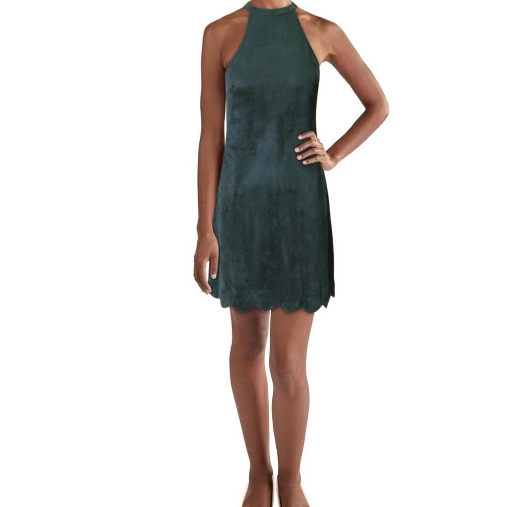 Aqua faux suede dress